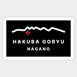 Hakuba Goryu 47 Snowboarding Decal 白馬 01 White | Japan Nagano | Japow Powder Snow Magnet